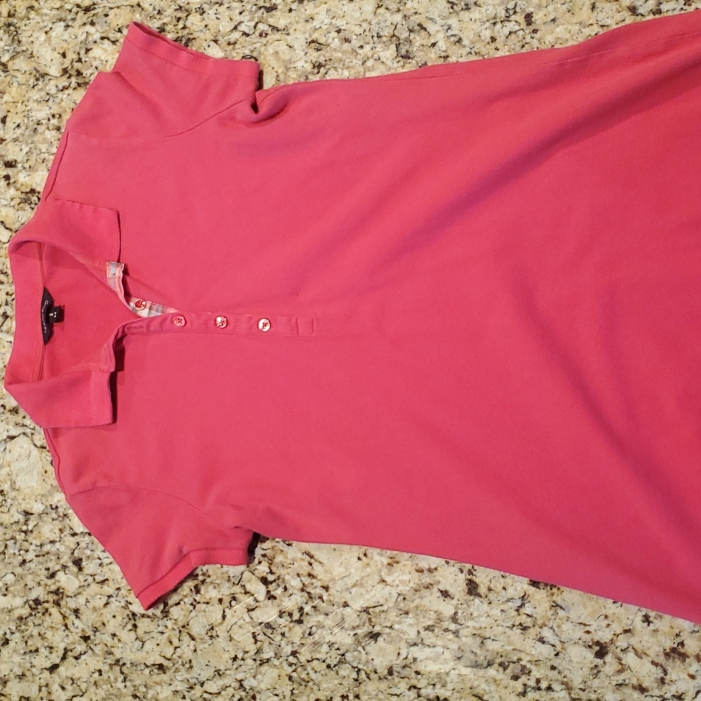 Lands End Polo Dress Hot Pink Madras